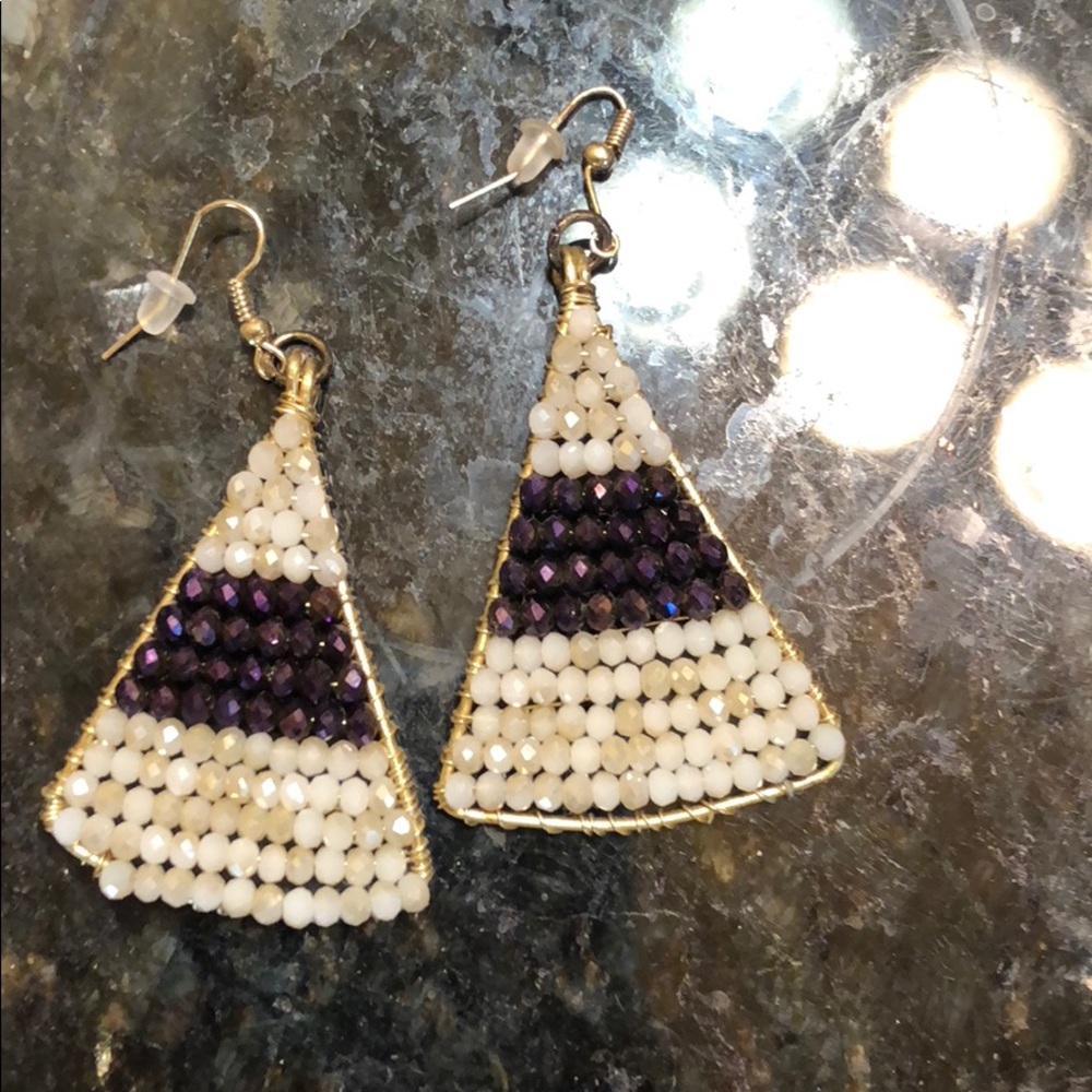 Triangle beaded earrings